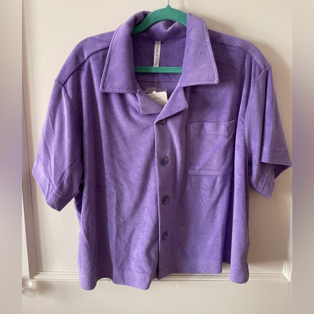 “ISLAND TERRY BOXY BUTTON UP”